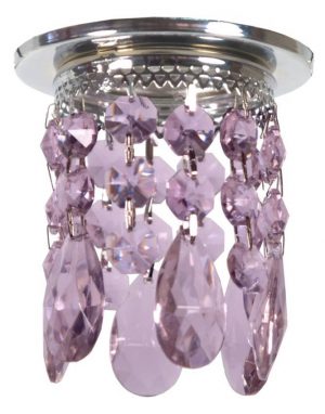 Oprawa stropowa Candellux chrom fiolet dekoracyjna kryształ  50W