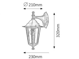 Zewnętrzna lampy ścienna w stylu klasycznym Velence 8232 Rabalux