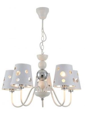 Żyrandol biały lampa wisząca 5xE14 Batley Ledea 50205110 Candellux